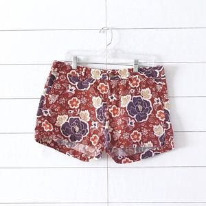 Old Navy Red Floral Print Casual Chino Shorts